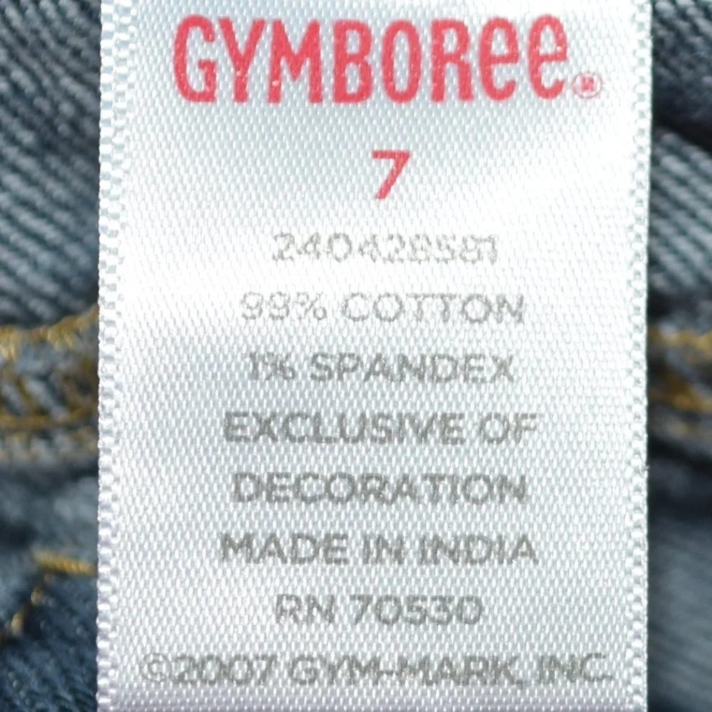 Gymboree Denim Flare Jeans with Embroidered Bows- Size 7